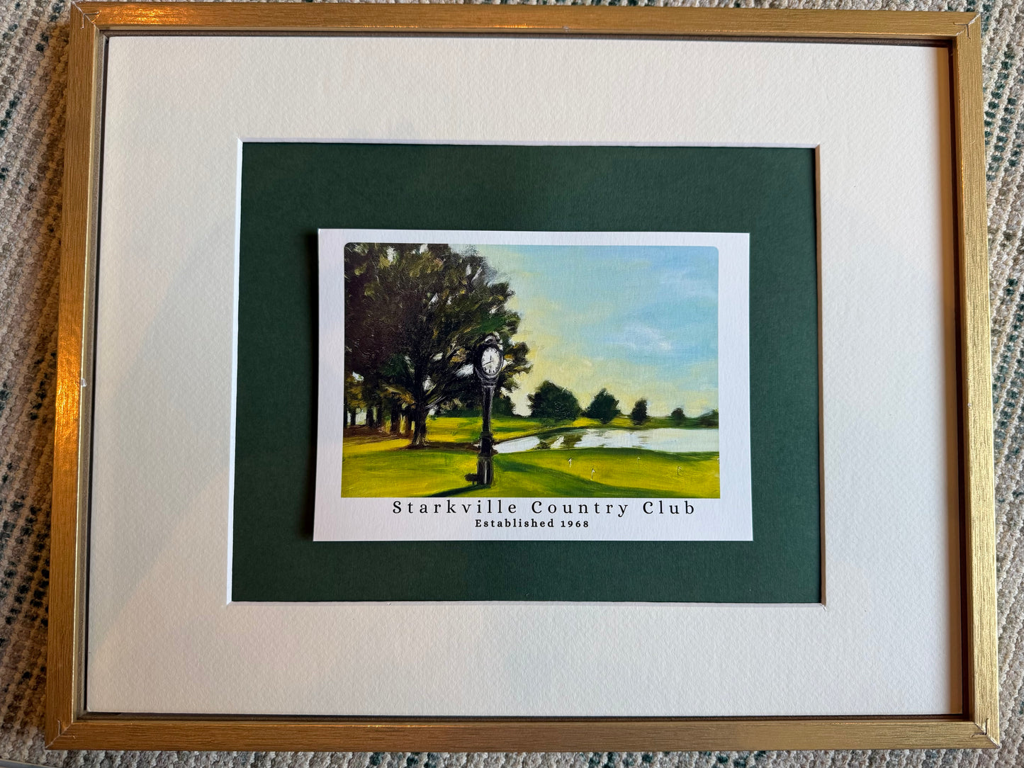 PRINT of Starkville Country Club putting green with Starkville Country Club Text and year established
